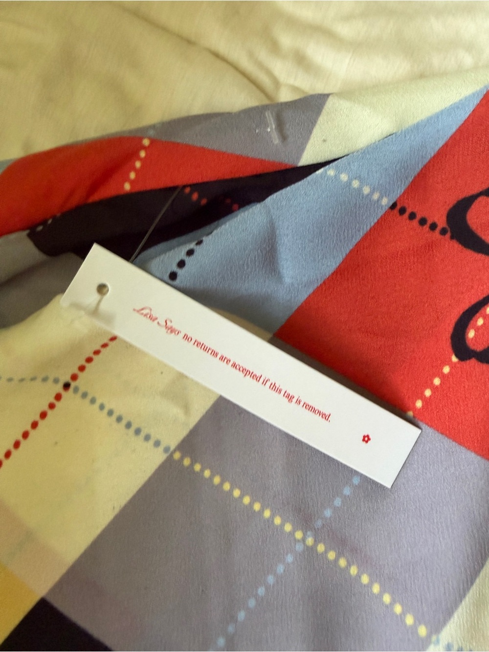NWT Lisa Says Gah Multicolor Argyle Midi Skirt with Floral & Bow Motif - Picture 3 of 4